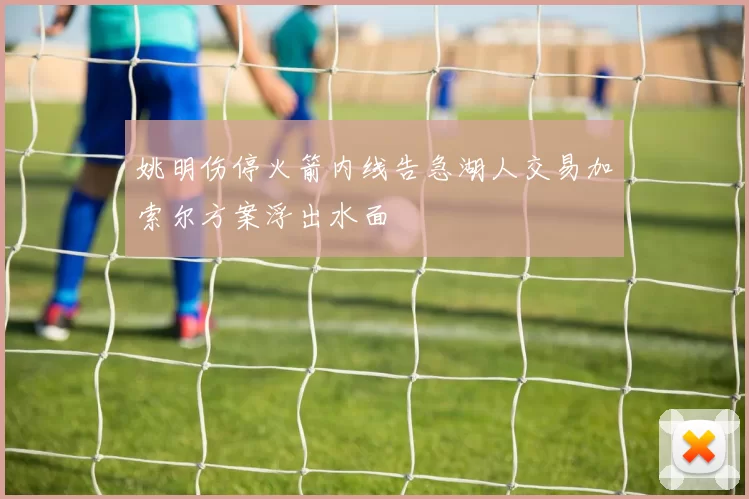 姚明伤停火箭内线告急湖人交易加索尔方案浮出水面