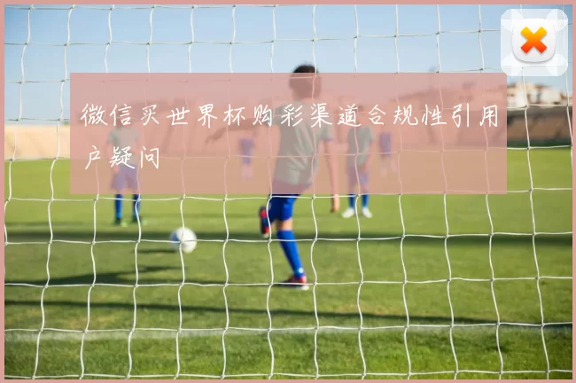 微信买世界杯购彩渠道合规性引用户疑问